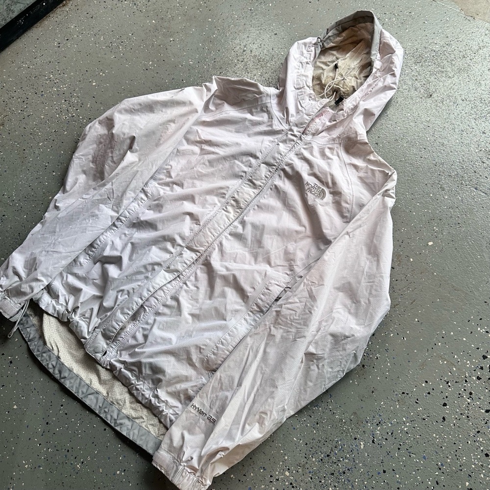 The North Face Womens Medium White Waterproof Hooded Rain Windbreaker - Picture 4 of 8